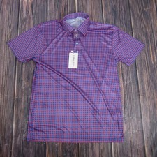 Collars  Co Polo Shirt Mens Small Blue Check Dress Collar Performance Golf