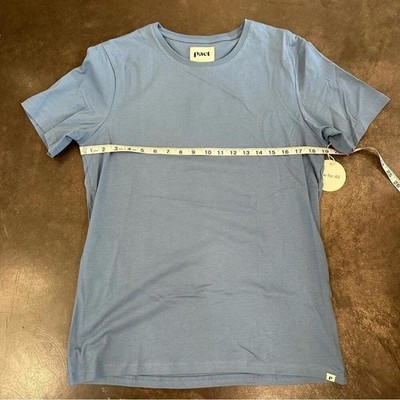NWT Pact Organic Cotton Softspun One For All Crew Neck Tee Shirt M Coronet Blue