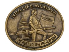 NRA Life Member Solid Brass Belt Buckle  The Right t Keep and Bear Arms  Jadco