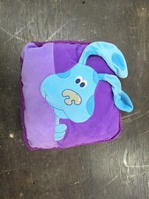 Vtg RARE Blue's Clues Dog Plush Purple Throw Pillow 15 x 15 CLEAN
