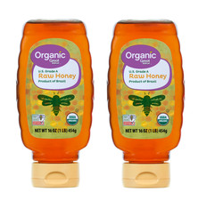 Great Value organic strained raw honey, Gluten Free, 16 oz Plastic Bottle...