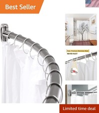 Adjustable Curved Shower Rod, 42-72 inches Extra Wide Shower Curtain Rod, Rus...