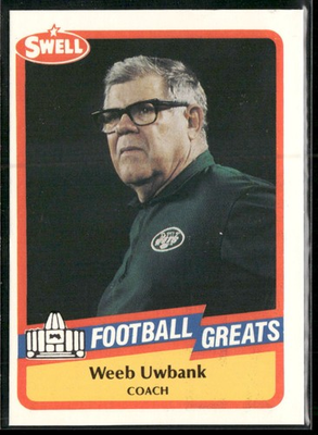 #ad 1989 Swell Greats Weeb Ewbank #98 New York Jets $2.50