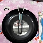 GSI Outdoors 9” Steel Fry Pan Non-Stick Surface Folding Handle Black & (2) spork — photo 3