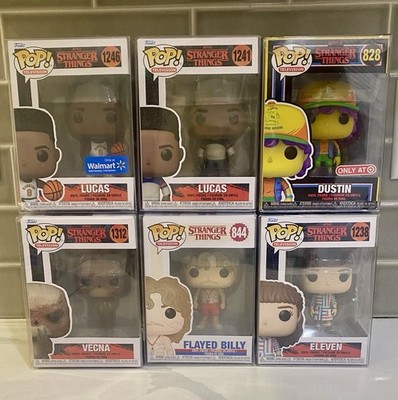 Funko PoP Stranger Things Lot of 6 Eleven Lucas-2 Dustin Billy Vecna W/protector
