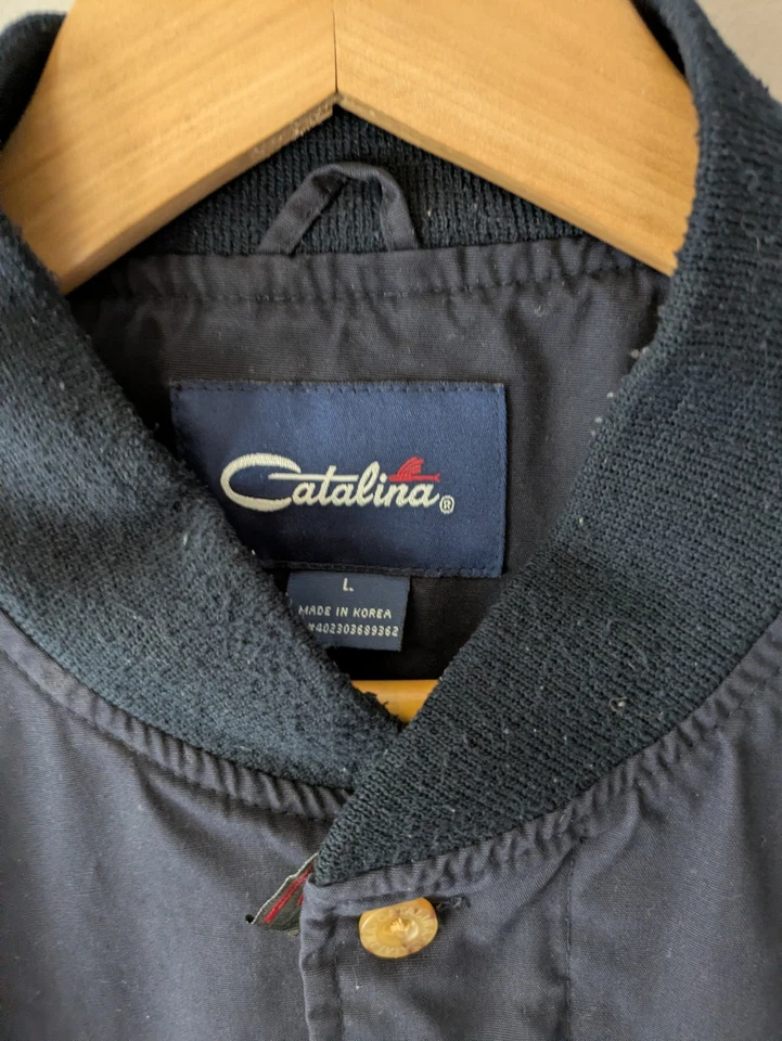 Chaqueta Bomber Harrington Vintage Catalina Azul Oscuro, Para Hombre Grande, Abrigo Universitario Foto 3 de 4