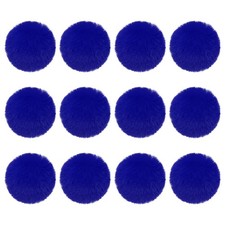 12Pcs Fluffy Soft Faux Fur Pom Poms for Hats with Elastic Loop Blue 