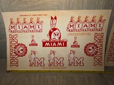 Vintage Miami Ohio RedHawks / Redskins Decal Cut Sheet 10 Stickers Uncut Sheet