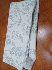 John Lewis Lined Curtains - Green Pattern on White W114 x D176 - 2 Pairs avail.