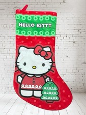 HELLO KITTY CHRISTMAS STOCKING red plush appliqued KURT S ADLER nwot X25S-9