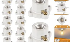 12 Pcs Porcelain Lamp Holder Socket E26/E27 Medium Keyless Threaded white