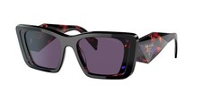 Prada SYMBOLE PR 08YS Orange Havana / Dark Violet Sunglasses - NEW