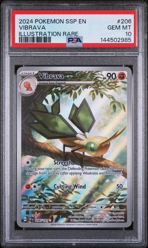 2024 Pokemon Surging Sparks Vibrava #206 Illustration Rare PSA 10 Gem Mint