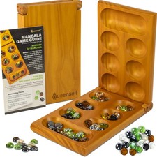 Mancala Board Game with Magnetic Lock – Classic 2-Player Folding