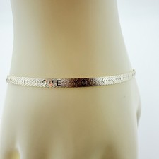 Italian 925 Sterling Silver I Love You Bracelet 7.5" 3.3mm Italy KA1772