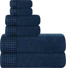 100 Cotton Ultra Soft 6 Pack Towel Set, Contains 2 Bath Towels 28X55 Inches, 2