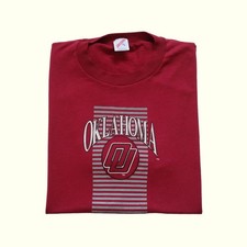 NCAA VTG 80s USA RETRO FRUIT OF THE LOOM OU SOONERS OKLAHOMA FOOTBALL T SHRIT XL