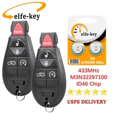 2 Replacement 5 Button Remote Control Key Fob for Dodge Dart 2013 2014 2015 2016