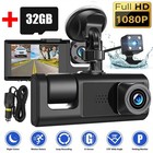 Dash Cam Front Rear Inside 1080P Night Vision G-Sensor Parking Monitor With 32GB