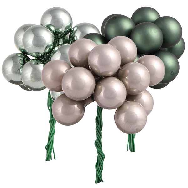 Spiegelbeeren Weihnachtsdeko GrüN Perlmuttgrau Ø20Mm 140 St Kugeln Am Draht,-image