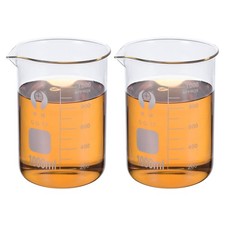 1000ml Low Form Glass Beaker, 2 Pack Glass Graduated Scale Measuring Cups