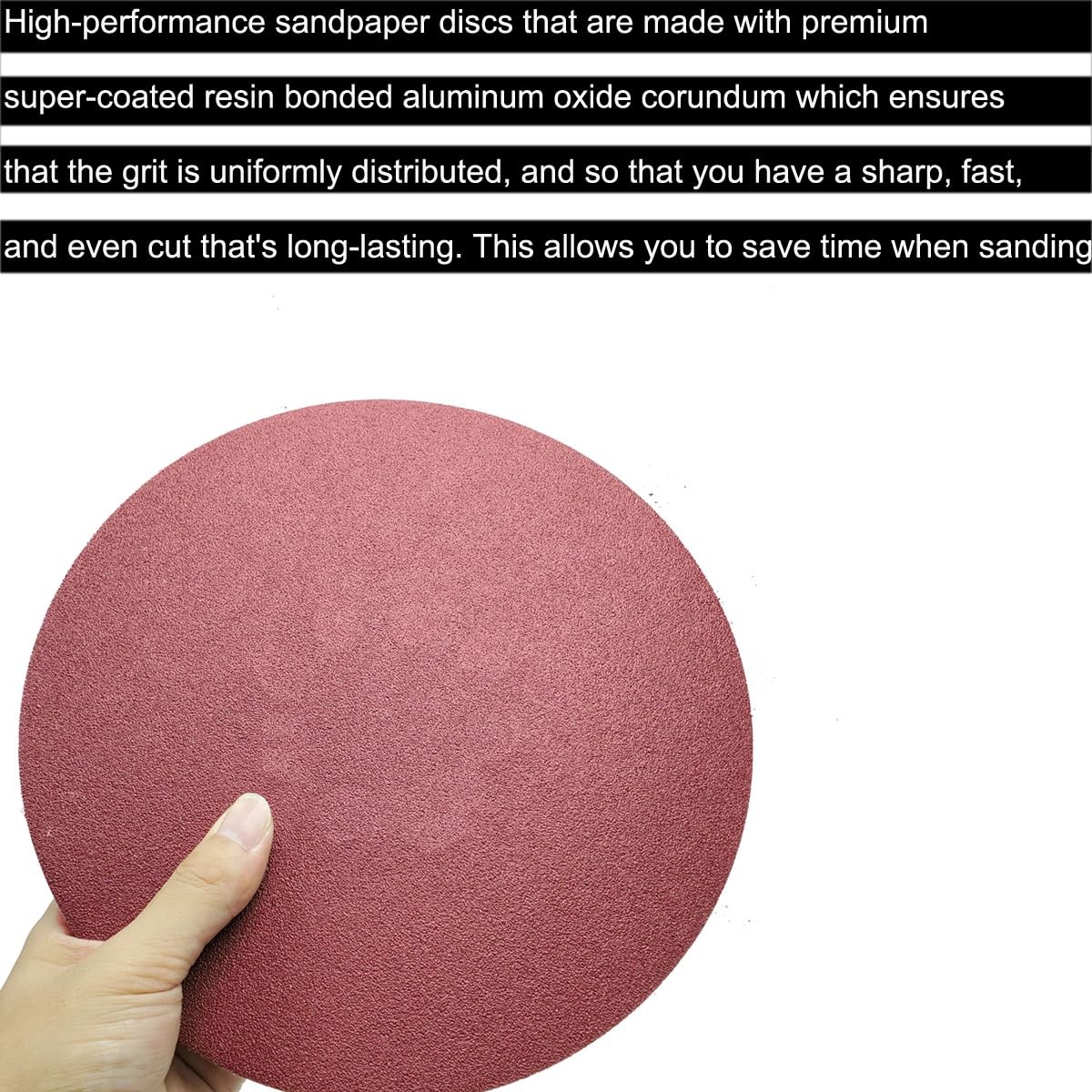 50 Pack 7 Inch 40 Grit Hook-and-Loop Sanding Discs Sandpaper -7" Aluminum... 