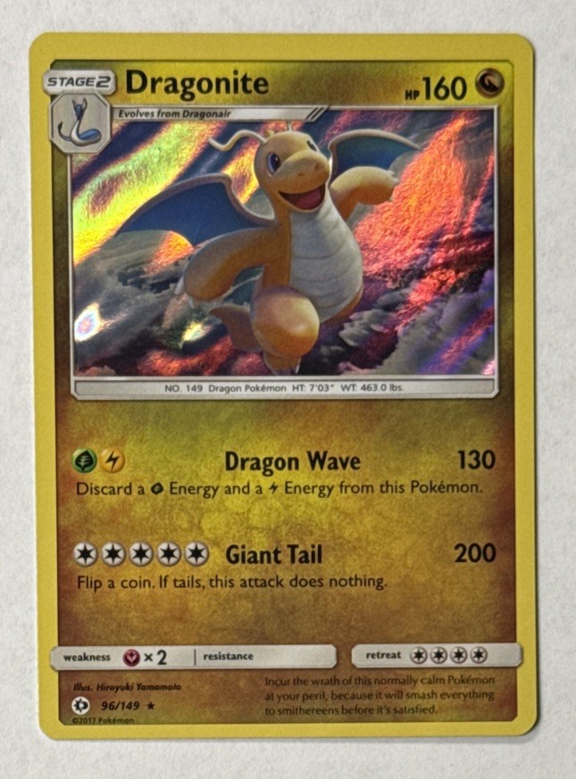 2017 Pokemon TCG Dragonite 96/149 Sun & Moon SM Base Set Ungraded
