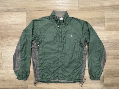 The North Face Men's Windbreaker Rain Jacket MEDIUM Green Zip Outdoor *SEE PICS