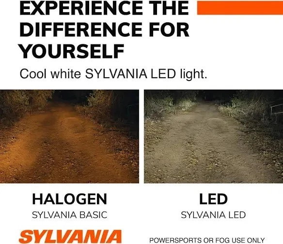 Sylvania 9006 LED Powersports Headlight or Fog Bulb, 6000K Cool White 9006SL.BX2 - Image 3 of 4