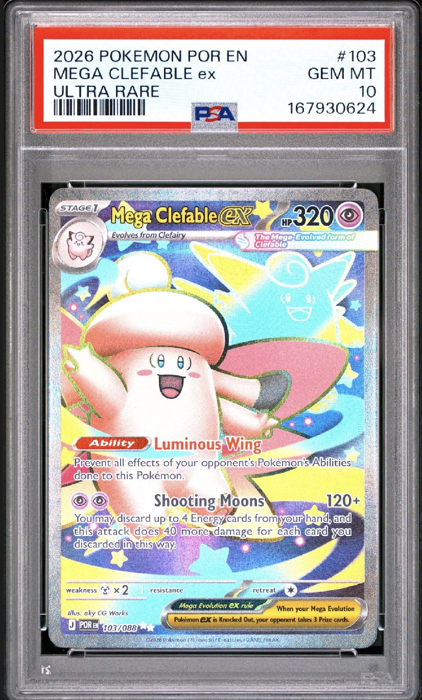 Mega Clefable ex 103/088 Pokemon EN POR Ultra Rare PSA 10 Full Art Holo