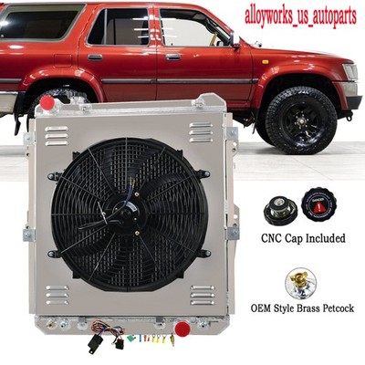 Fit 1993-1996 94 95 Hilux Surf KZN130 1KZ-TE TD 3.0L 3 Rows Radiator+Shroud Fan