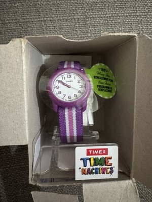 Timex Time Machines Purple Stripped Nylon Band Kids Watch - TW7C061009J