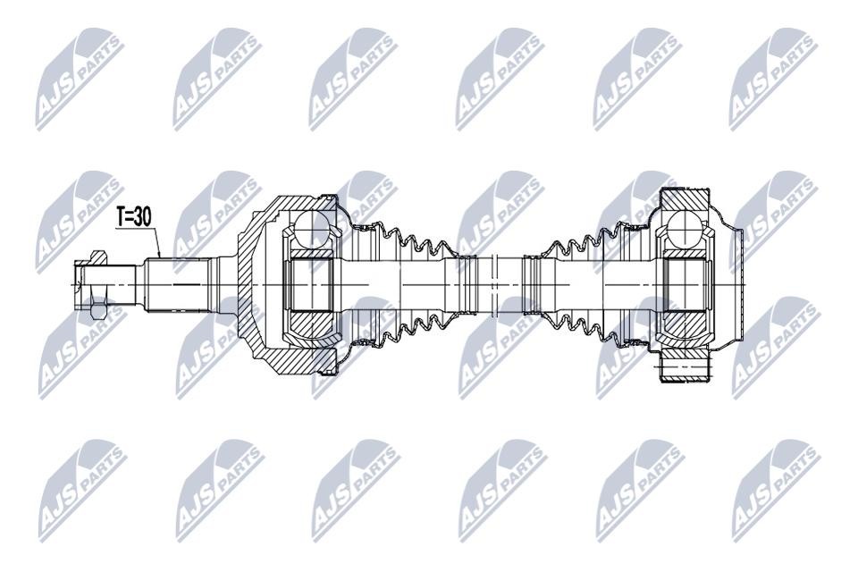 NTY Drive Shaft NPW-PS-011 For Porsche 555 mm Reinforced New