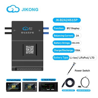 JK Smart BMS 8-24S 150A Li-Ion LiFePo4 Battery 2A Active Balance+LCD Display Lot
