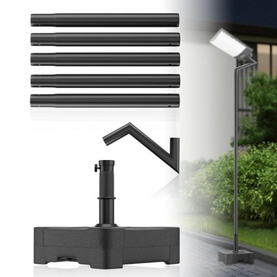 Portable Solar Street Light Pole Light Post 11Ft Light Base for Easy Relocation