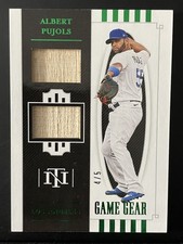 2021 Panini National Treasures Game Gear Green Albert Pujols 4/5 Game Used Bat