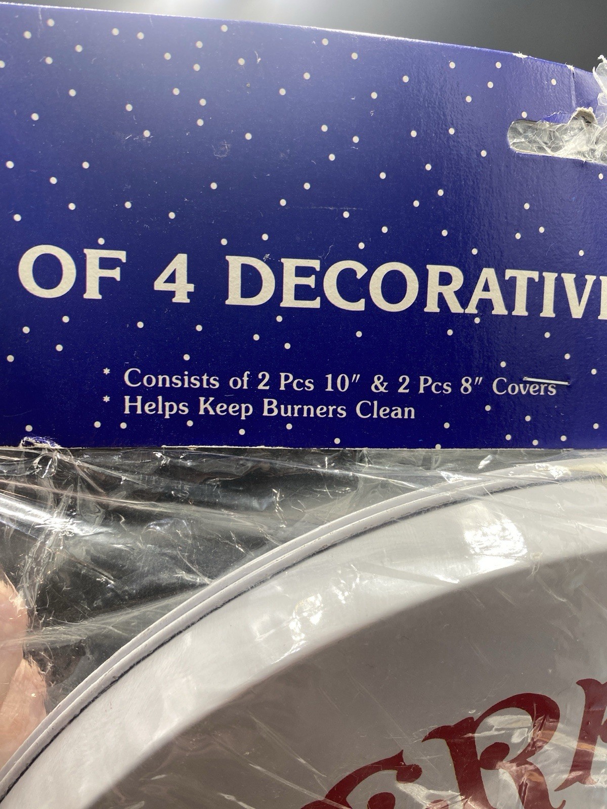 Vintage Christmas Stove Burner Covers Santa Design Set of 4 NOS