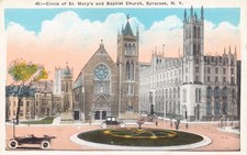 NY~NEW YORK~SYRACUSE~CIRCLE OF ST. MARY'S & BAPTIST CHURCH~C.1920