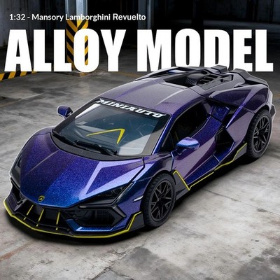 1:32 Lamborghini Mansory Revuelto Diecast Model Car Light Sound Pull Back Toy