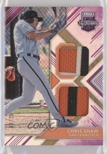 2018 Panini Elite Extra Edition Dual Materials Purple 9/25 Chris Shaw #DM-CS et6