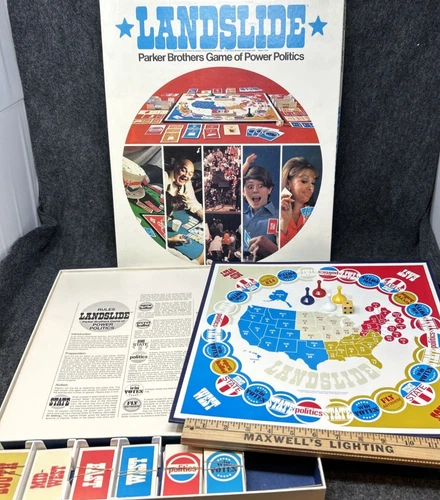 Vintage Parker Bros 1971 Landslide Board Game Of Power & Politics EXCELLENT COND