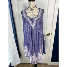 Grooy Bay Jamacia Purple and white Dress cover up OS 