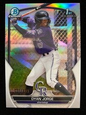 2023 Bowman Chrome DYAN JORGE 1st Rookie SILVER REFRACTOR #031/499 Rockies RC SP
