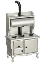 Dollhouse Miniature - Silver Kitchen Wood Cook Stove 1/12 scale