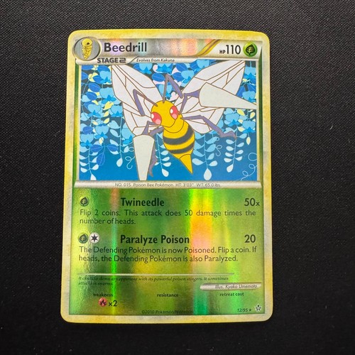 Pokemon TGC Beedrill 12/95 Reverse-Holo Heart Gold & Soul Silver Unleashed NM - Picture 1 of 2