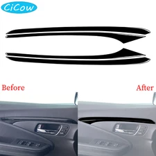 4Pcs Front Door Panel Cover For Honda Ridgeline Passport Pilot Gloss Piano Black