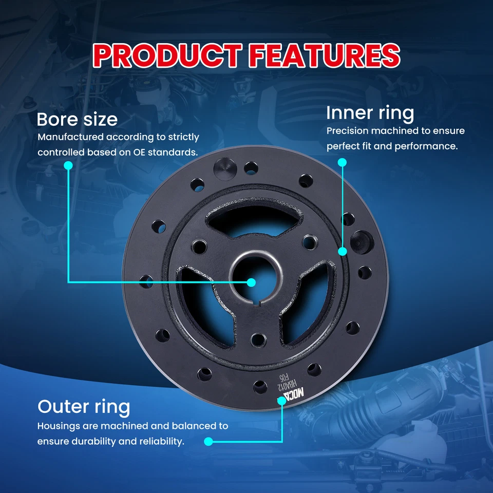 Harmonic Balancer Serpentine Belt Component Kit for 96-98 Chevrolet Express 2500 - Image 4 of 4