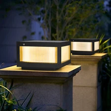 1/2 LED Pack Outdoor Solar Post Lights Dusk to Dawn Sensor Dimmable Garden Lamp