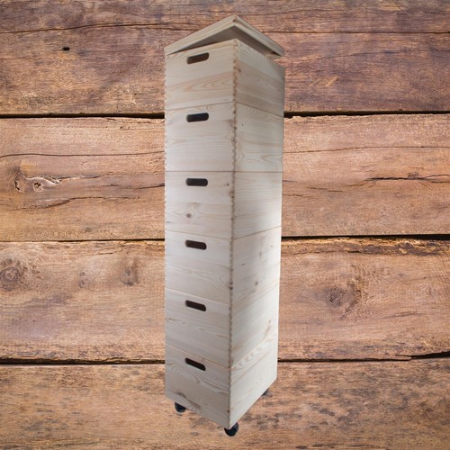 Grandes cajas de madera apilables con asas de tapa ruedas - Imagen 12 de 68