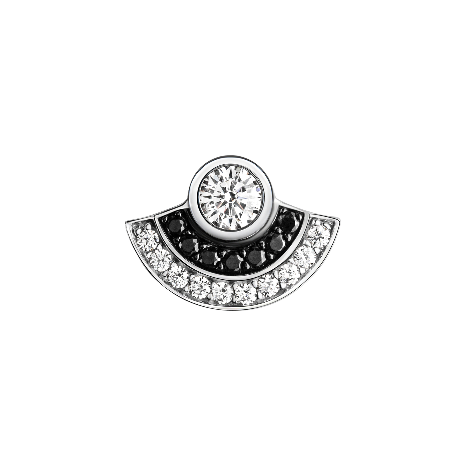 Anhänger 925 Sterling Silber glanz poliert rhodiniert Zirkonia schwarz weiß V